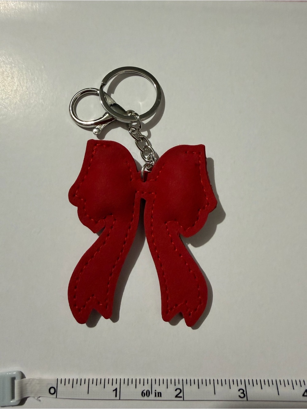 Red Rhinestones Bow/ Key & Card or Purse Charm - Picture 2 of 4